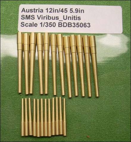 CNC Brass barrels for 1/350 USN WWII 6in Light Cruisers